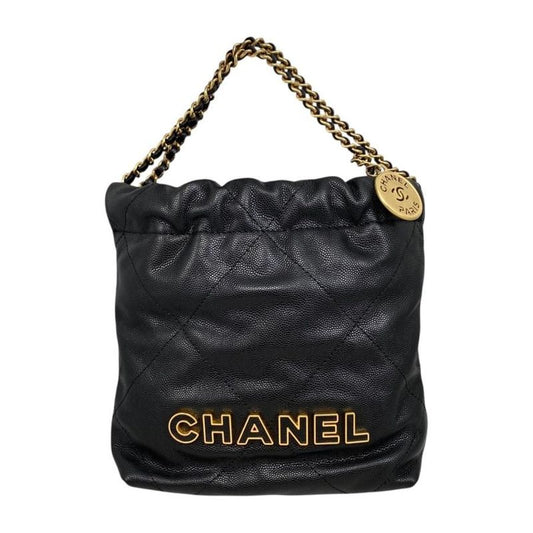 Chanel Handbag Shoulder Bag Chanel 22 Mini As3980 Matelasse Caviar Skin Logo