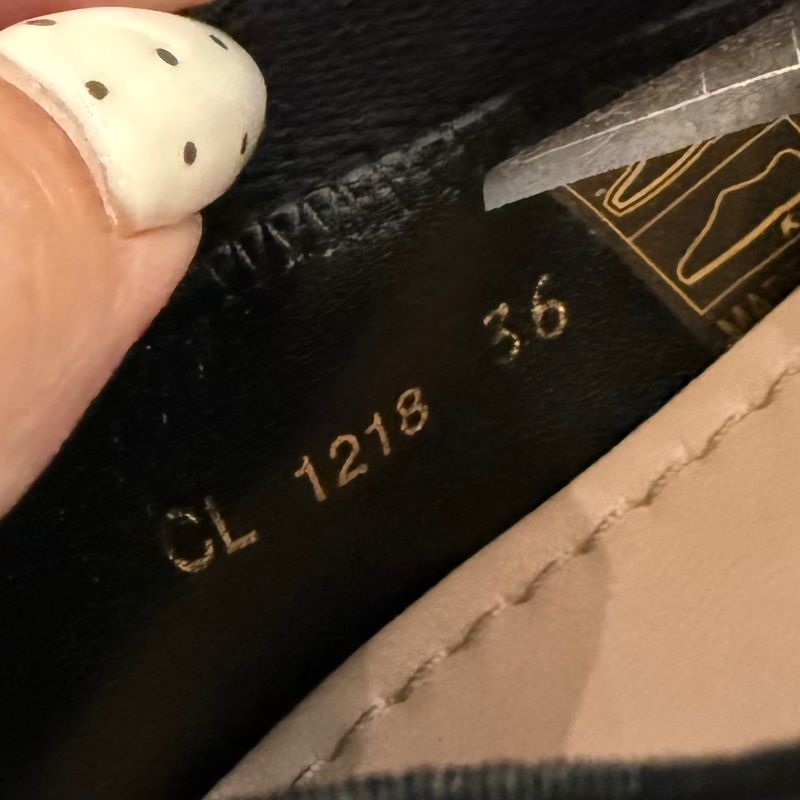 Christian Dior J'adior Logo Design Flat Shoes Ribbon Ballet Shoes Pumps 36 23cm