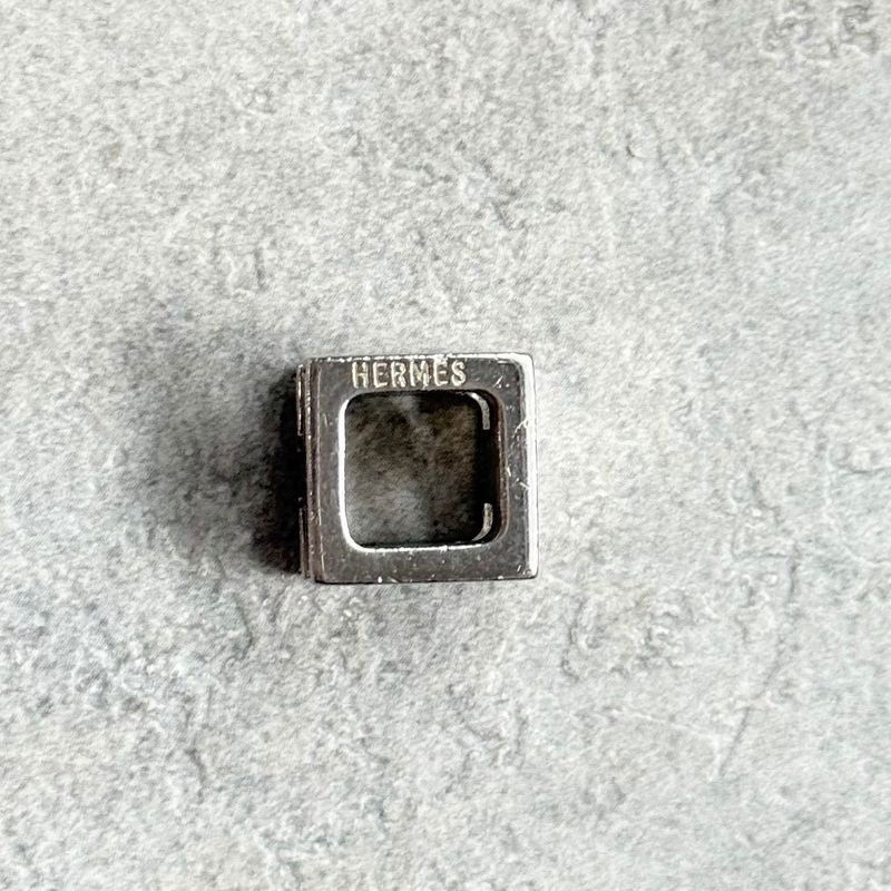 Hermes Caged Ash H Cube Necklace Top Silver Ladies Men Unisex