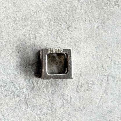 Hermes Caged Ash H Cube Necklace Top Silver Ladies Men Unisex