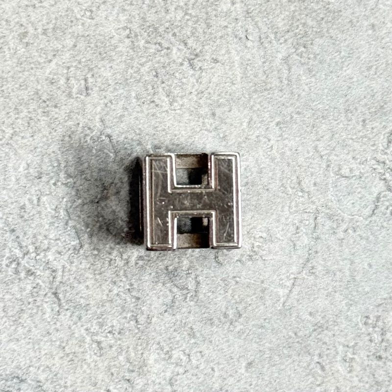 Hermes Caged Ash H Cube Necklace Top Silver Ladies Men Unisex