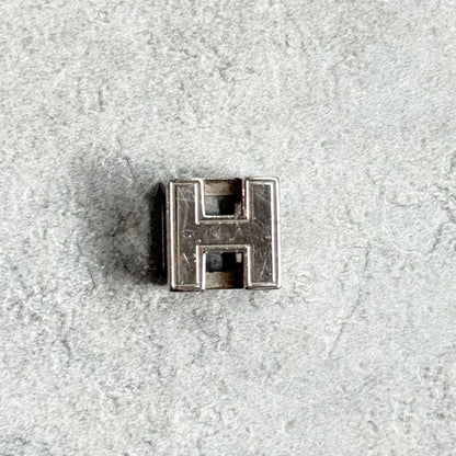 Hermes Caged Ash H Cube Necklace Top Silver Ladies Men Unisex