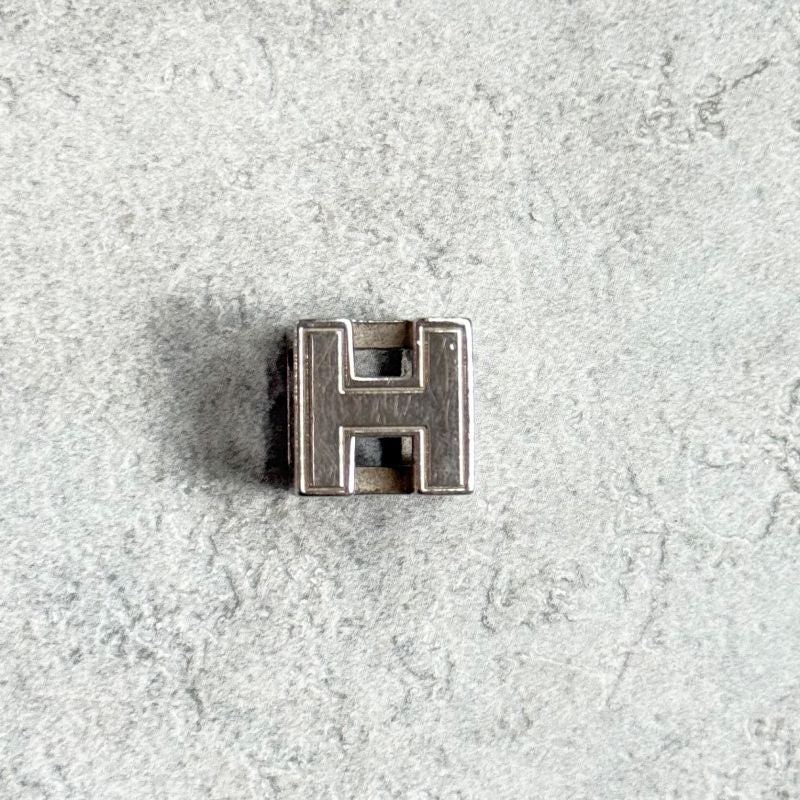 Hermes Caged Ash H Cube Necklace Top Silver Ladies Men Unisex