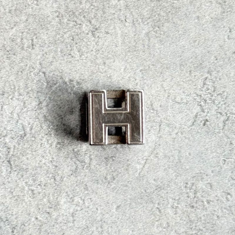 Hermes Caged Ash H Cube Necklace Top Silver Ladies Men Unisex