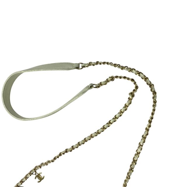 Chanel As0323 Vanity Case Vanity Bag Chain Shoulder 27th Coco Mark Tweed White