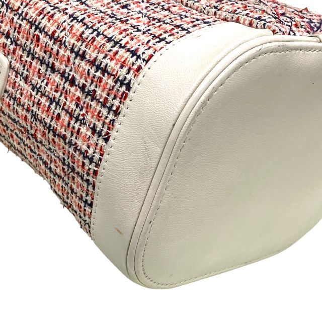 Chanel As0323 Vanity Case Vanity Bag Chain Shoulder 27th Coco Mark Tweed White