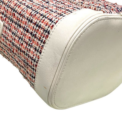 Chanel As0323 Vanity Case Vanity Bag Chain Shoulder 27th Coco Mark Tweed White