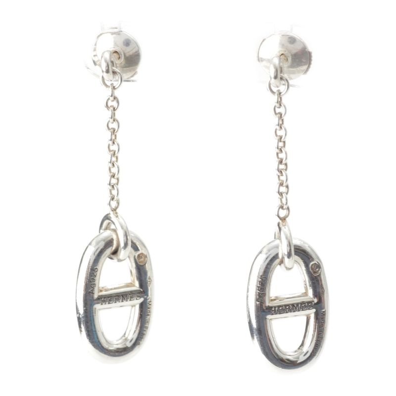 Hermes Chaine D'ancre Farandole MM Earrings For Two Ears Ag925 Silver 64g
