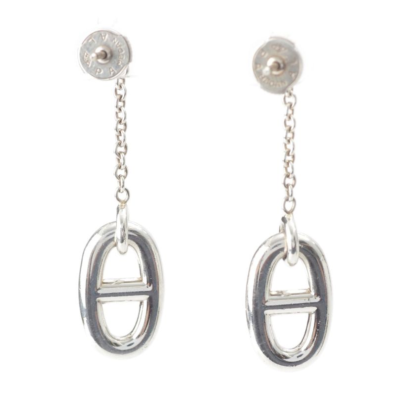 Hermes Chaine D'ancre Farandole MM Earrings For Two Ears Ag925 Silver 64g