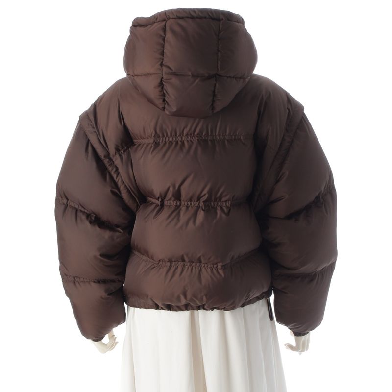 Celine 24 Nylon Triomphe Logo Hooded 2way Down Jacket Vest Outerwear 2w661901v