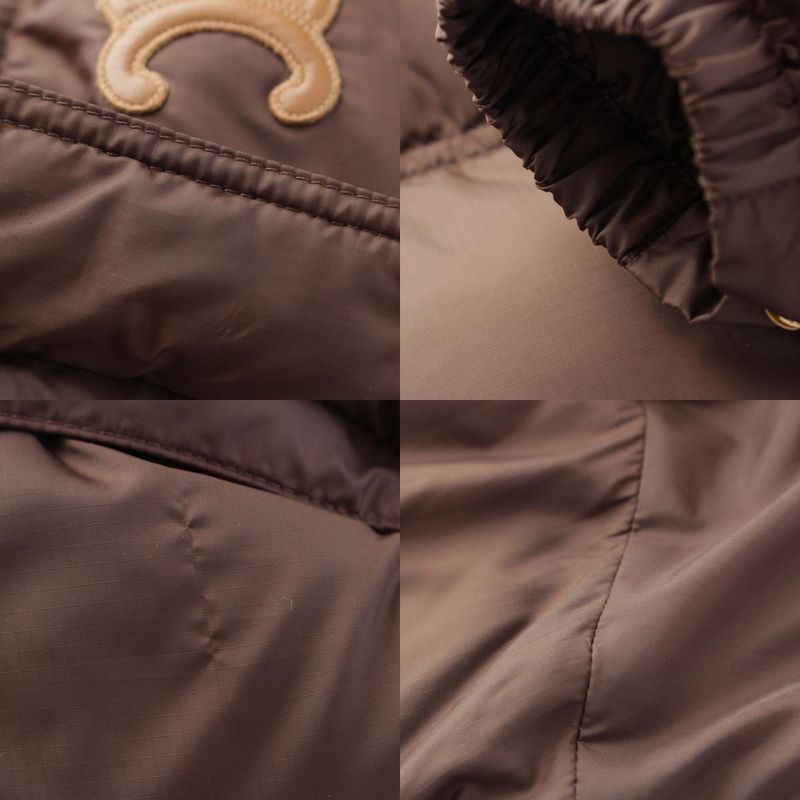 Celine 24 Nylon Triomphe Logo Hooded 2way Down Jacket Vest Outerwear 2w661901v