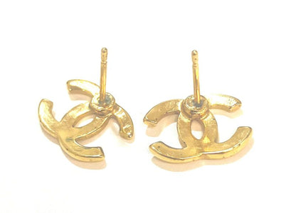 Chanel COCO Mark Gold Earrings : X3181