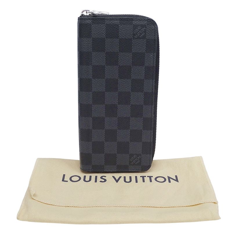 Louis Vuitton Wallets Men's Brand Long Wallet Damier Graphite Canvas Zippy