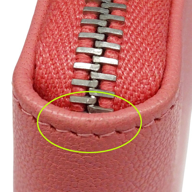 Chanel Wallet Ladies Brand Long Wallet Lucky Clover Leather Salmon Pink Round