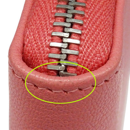 Chanel Wallet Ladies Brand Long Wallet Lucky Clover Leather Salmon Pink Round