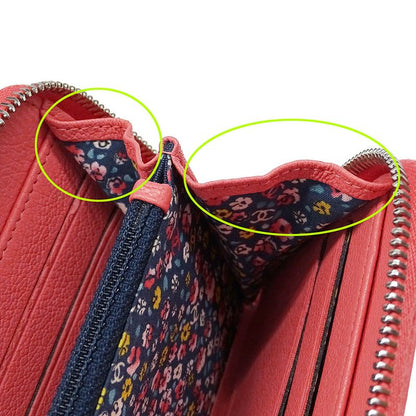 Chanel Wallet Ladies Brand Long Wallet Lucky Clover Leather Salmon Pink Round