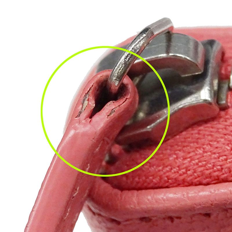 Chanel Wallet Ladies Brand Long Wallet Lucky Clover Leather Salmon Pink Round