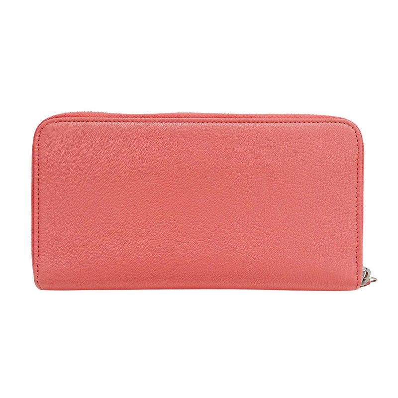 Chanel Wallet Ladies Brand Long Wallet Lucky Clover Leather Salmon Pink Round