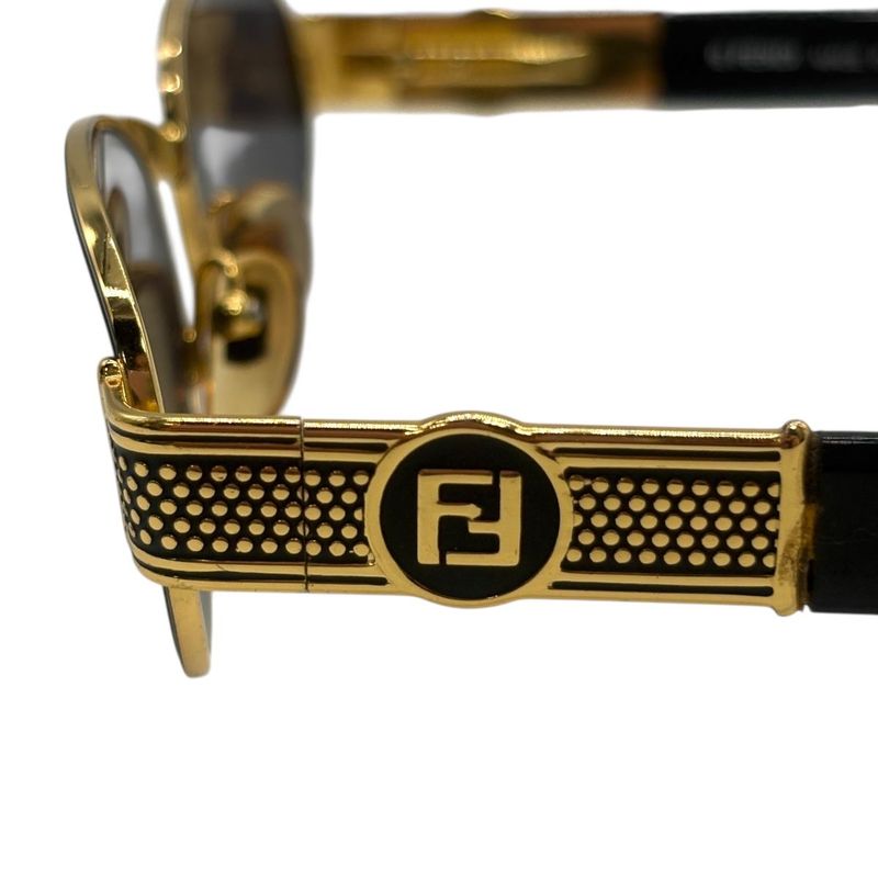 3431 Fendi Sunglass Es Fs306 5120 135 Black Gold Degree None Preowned