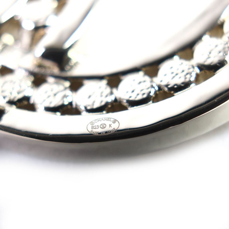 CHANEL B23K Coco Rhinestone Brooch Gold With Box And Storage Bag Made In Italy