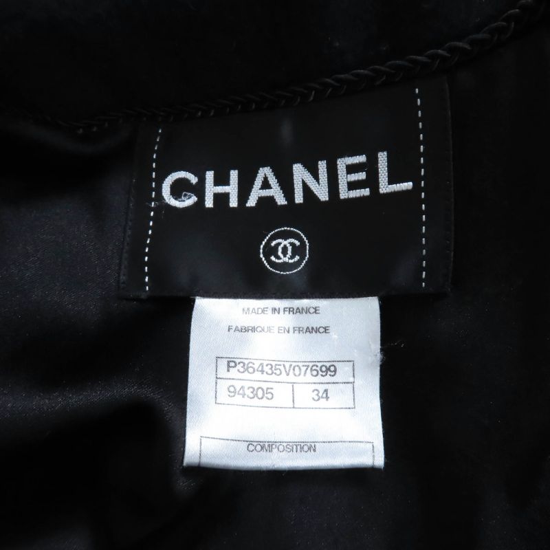 CHANEL P36435 100% Cashmere Long Coat With Belt And Coco Mark Buttons Black 34