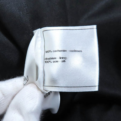 CHANEL P36435 100% Cashmere Long Coat With Belt And Coco Mark Buttons Black 34