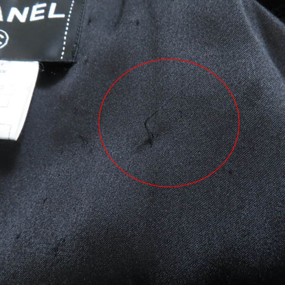 CHANEL P36435 100% Cashmere Long Coat With Belt And Coco Mark Buttons Black 34