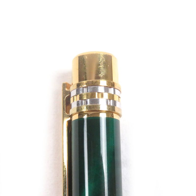 Cartier Vintage Must De Cartier Nib 18k Malachite Fountain Pen Green Gold Made