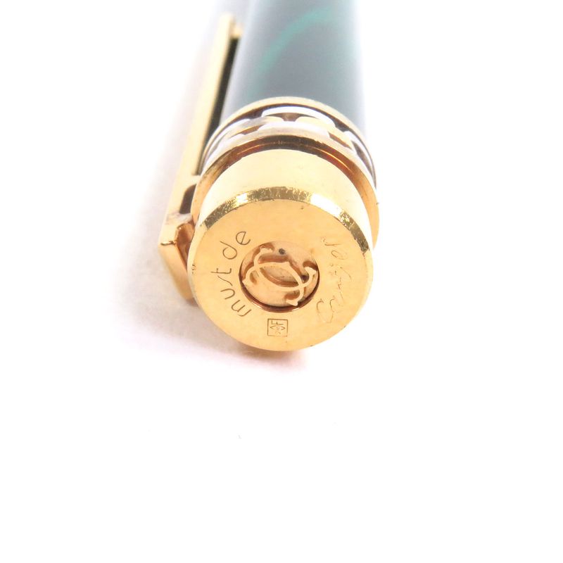 Cartier Vintage Must De Cartier Nib 18k Malachite Fountain Pen Green Gold Made