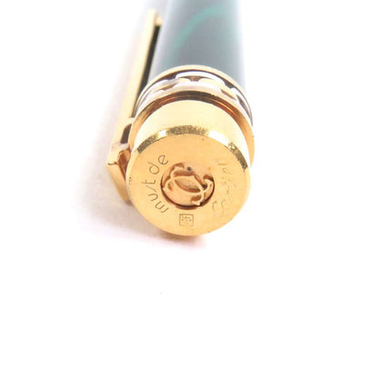 Cartier Vintage Must De Cartier Nib 18k Malachite Fountain Pen Green Gold Made