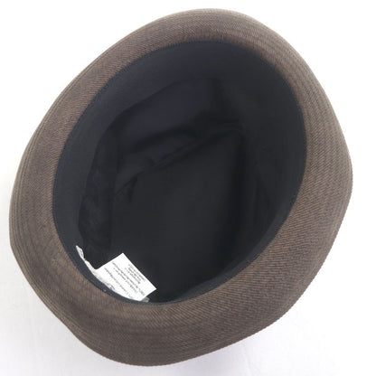 Hermes H Logo Embroidery Corduroy Fold Over Hat Brown 57 Made In France Genuine