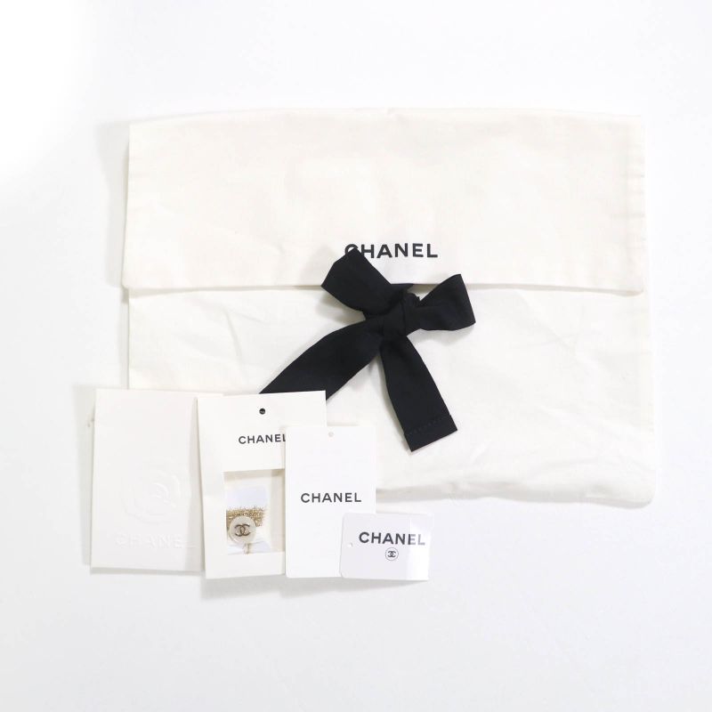 CHANEL P76887 Lame Long Sleeve Pullover With Coco Mark Buttons White Gold 38