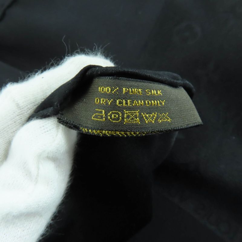 Louis Vuitton Carre Monaco 100% Silk Monogram Scarf With Logo Black Made In