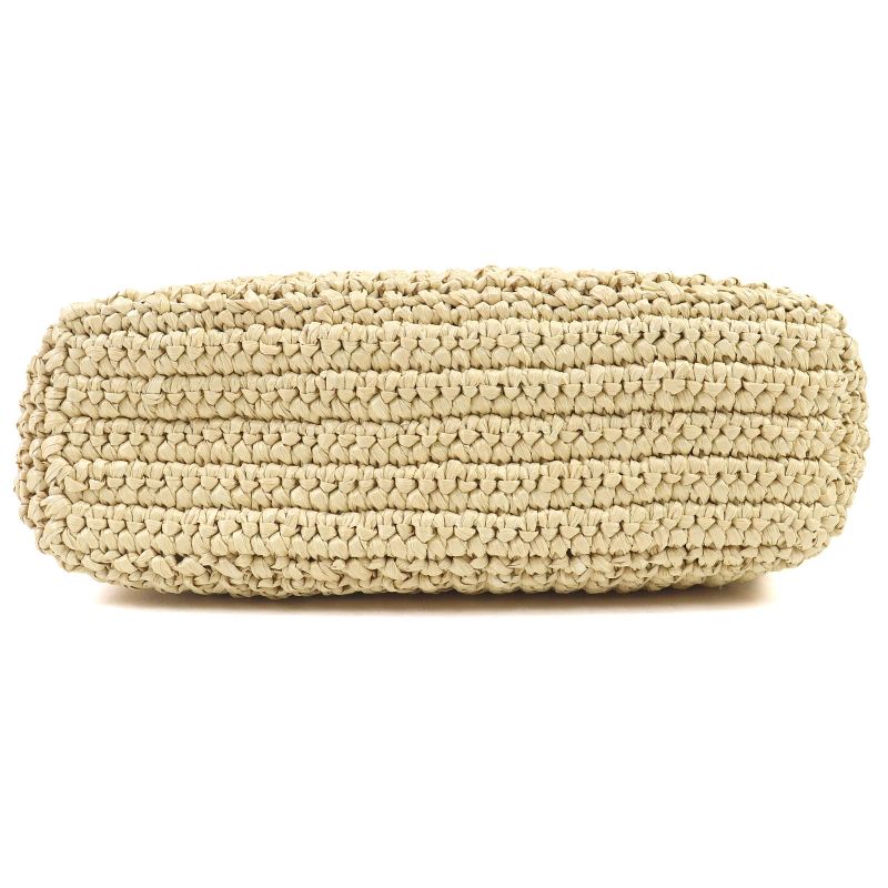 Prada 1bg422 Raffia Crochet Triangle Logo Triangle Plate Logo Embroidery Cage