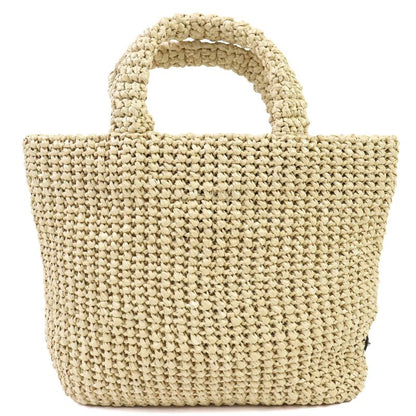 Prada 1bg422 Raffia Crochet Triangle Logo Triangle Plate Logo Embroidery Cage