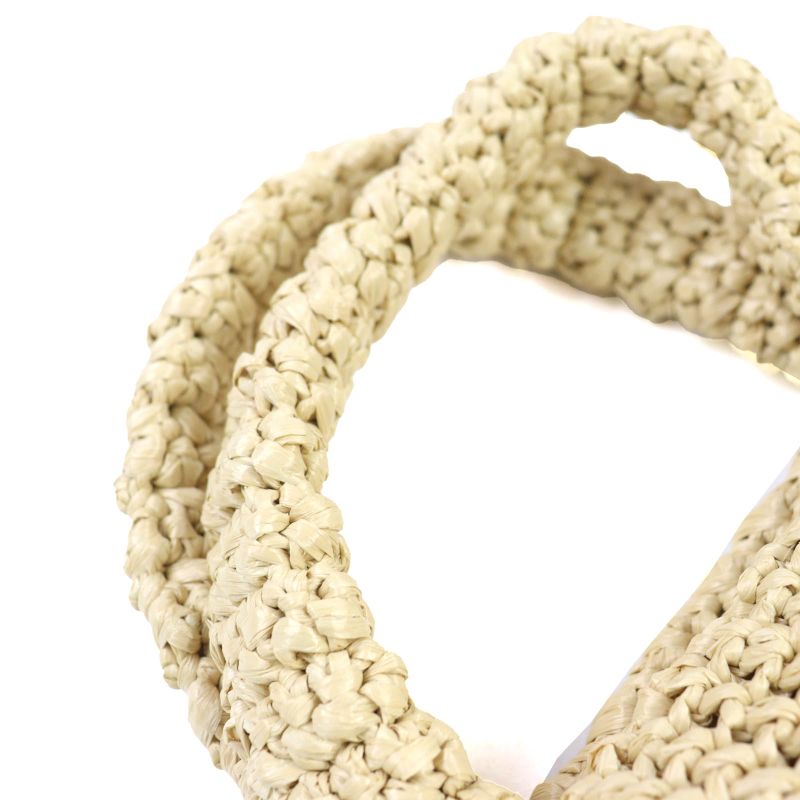 Prada 1bg422 Raffia Crochet Triangle Logo Triangle Plate Logo Embroidery Cage