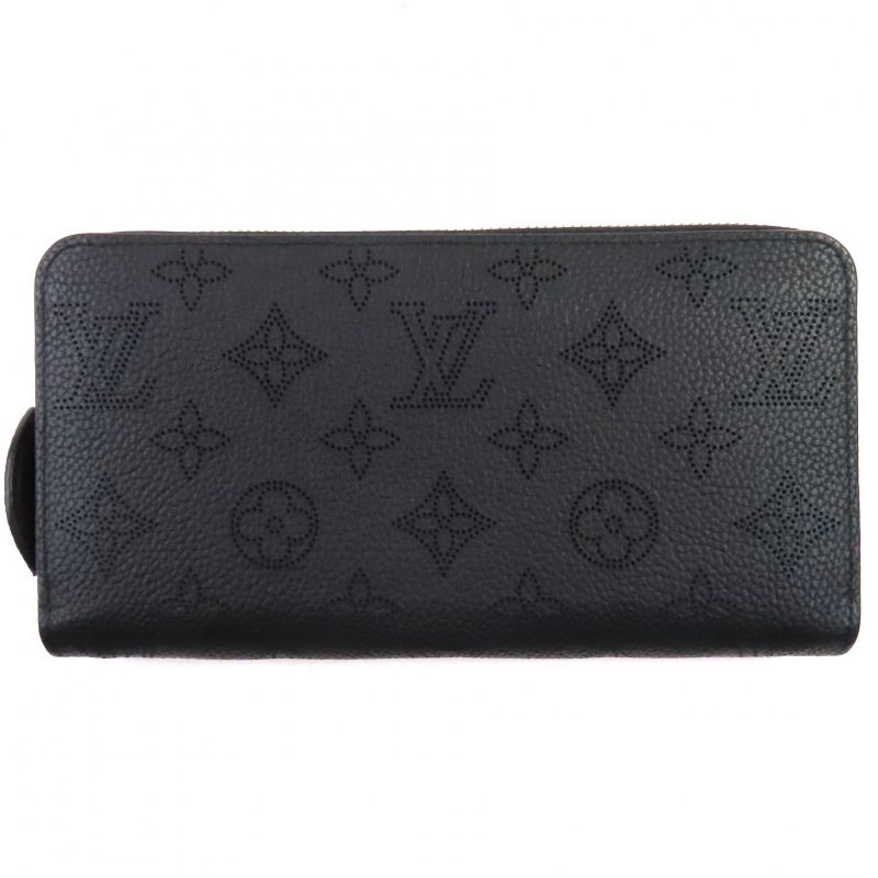 Louis Vuitton M61867 Zippy Wallet Mahina Noir Black Monogram Leather Round