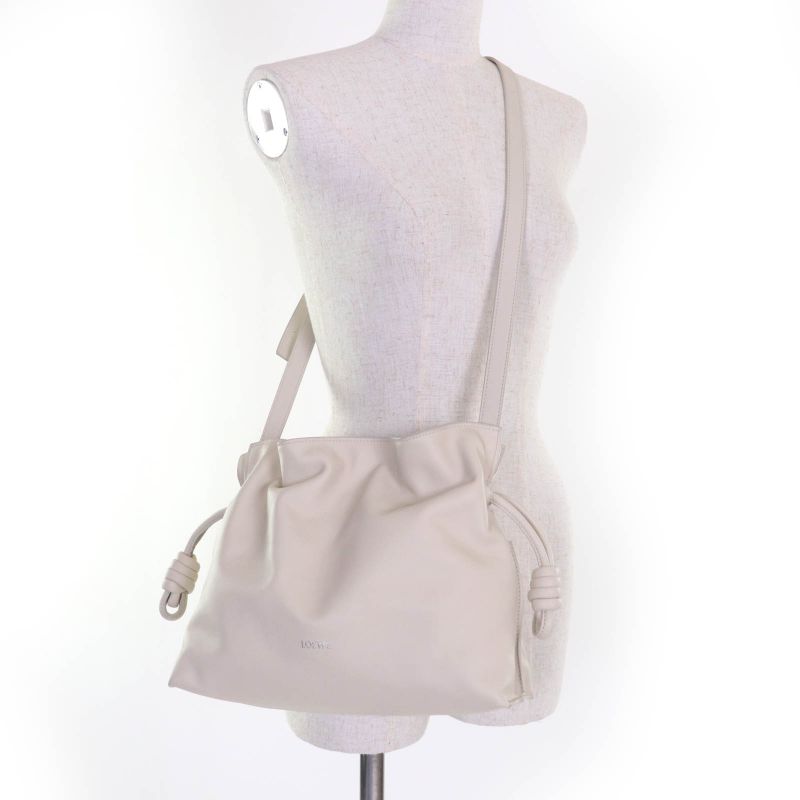 LOEWE A411fc1xbf Flamenco Clutch Medium Nappa Leather Shoulder Bag Sea Salt