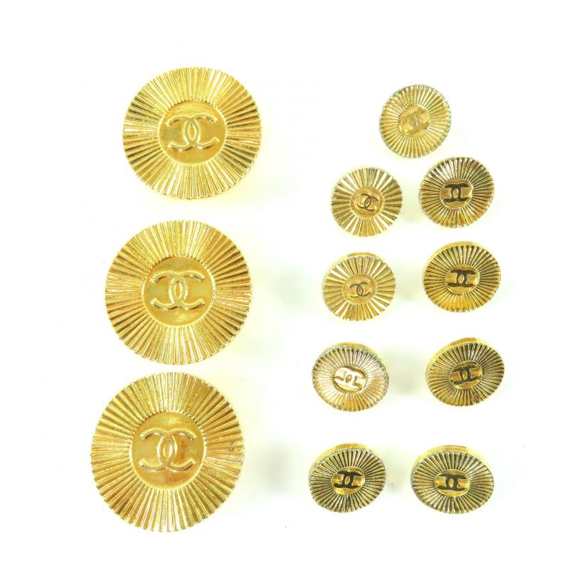 CHANEL Coco Mark Metal Logo Button Gold Button Set Of 12 Gold Ladies