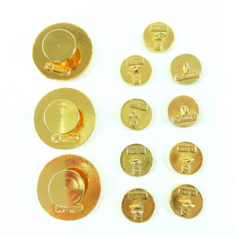 CHANEL Coco Mark Metal Logo Button Gold Button Set Of 12 Gold Ladies