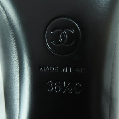 CHANEL G32830 Coco Mark Matelasse Leather Pumps With Faux Pearl Black 36.5 With