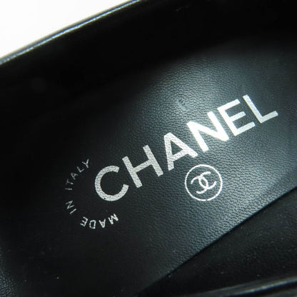 CHANEL G32830 Coco Mark Matelasse Leather Pumps With Faux Pearl Black 36.5 With