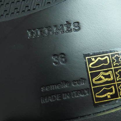 Hermes Impact Gold Hardware Leather Moccasins With Glenan Buckle Black 36 With