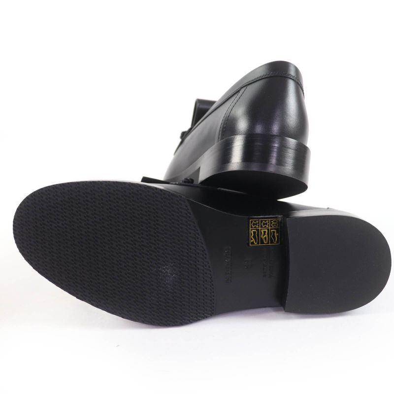 Hermes Impact Gold Hardware Leather Moccasins With Glenan Buckle Black 36 With