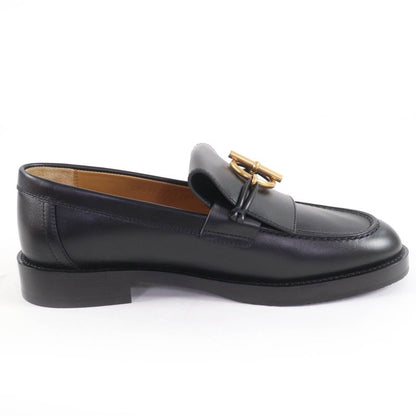 Hermes Impact Gold Hardware Leather Moccasins With Glenan Buckle Black 36 With