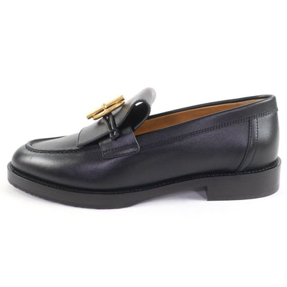 Hermes Impact Gold Hardware Leather Moccasins With Glenan Buckle Black 36 With