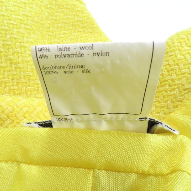 CHANEL Vintage 97C P08919 Lined 100% Silk Coco Mark Button Short Sleeve Jacket