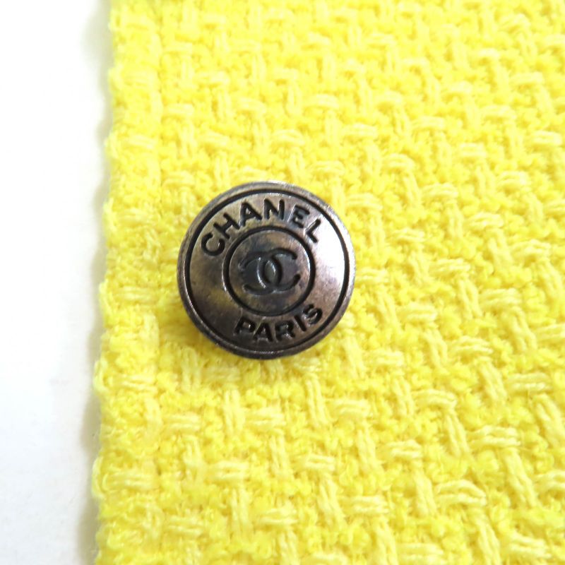 CHANEL Vintage 97C P08919 Lined 100% Silk Coco Mark Button Short Sleeve Jacket