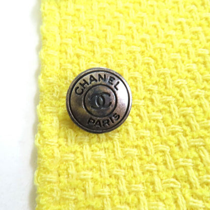 CHANEL Vintage 97C P08919 Lined 100% Silk Coco Mark Button Short Sleeve Jacket