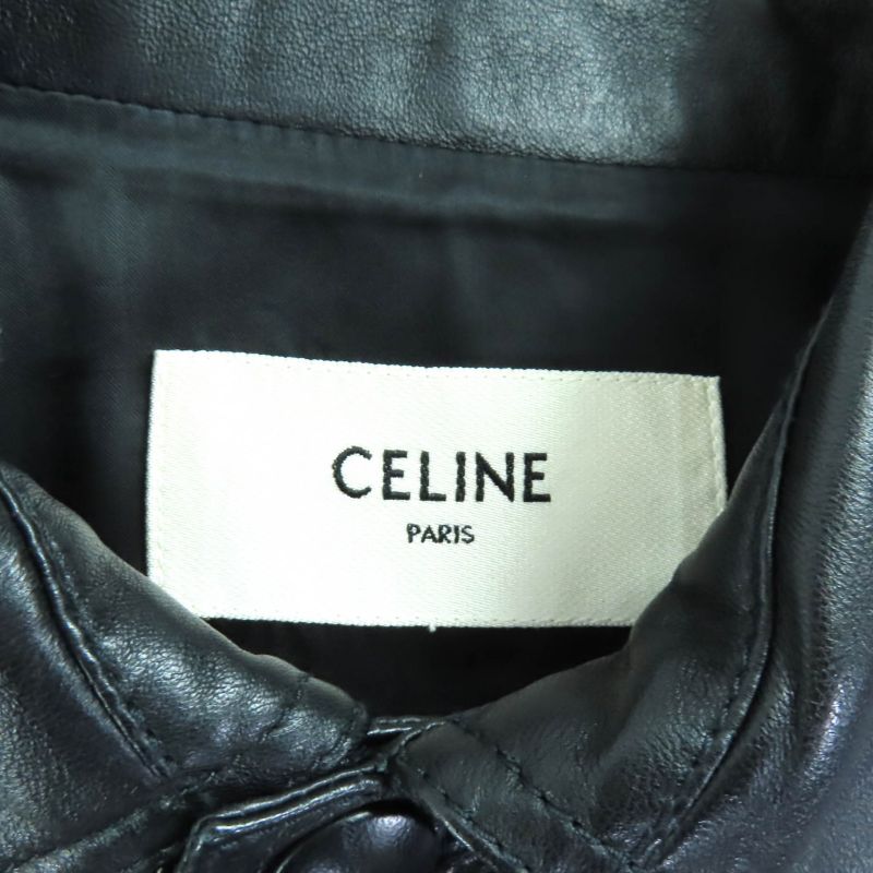 Celine 2f017291d Aviator Soft Drum Lambskin Jacket Outerwear Black 44 Made In